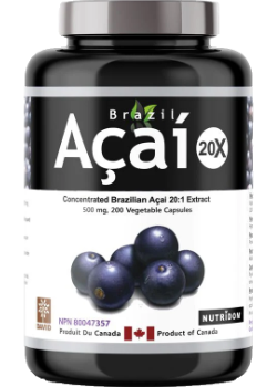 Buy Brazil Acai Acai 20x 500mg - 200 V-Caps at NationalNutrition.ca