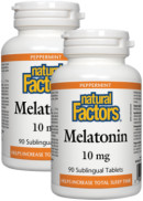 Natural Factors Melatonin 10mg - 90 + 90 Sublingual Tabs (2 For Deal)