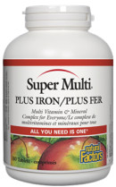 Natural Factors Super Multi Plus Iron - 180 Tabs