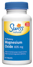 Swiss Natural High Potency Magnesium Oxide 835mg - 90 Tabs