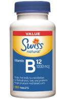 Swiss Natural Vitamin B-12 1,000mcg - 180 Tabs