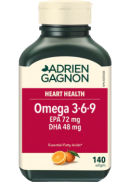 Omega 3-6-9 EPA 72mg DHA 48mg (Tangerine & Lime) - 140 Softgels - Adrien Gagnon