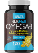 AquaOmega High EPA Omega-3 2,400mg (Lemon) - 120 Chewable Softgels
