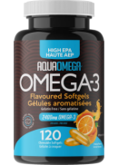 AquaOmega High EPA Omega-3 2,400mg (Orange) - 120 Chewable Softgels