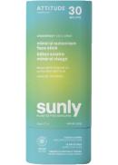 Attitude Sunly Mineral Sunscreen Face Stick SPF30 (Unscented) - 20g