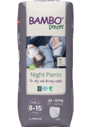 Dreamy Night Pants Large (Girls 8-15 Years) - 10 Pants - Bambo Nature
