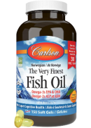 Carlson Laboratories Very Finest Fish Oil 1,000mg (Orange) - 120 + 30 Softgels BONUS