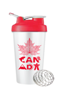 National Nutrition Canada Shaker + Mixer Ball & Carrying Toggle (Red BPA Free) - 450ml