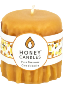 Honey Candles Pure Beeswax Candle Heritage Drip 3" x 3.25" Pillar