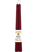 Honey Candles Pure Beeswax Candle Taper Pairs (Burgundy) - 12 Inches x 2