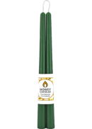 Honey Candles Pure Beeswax Candle Taper Pairs (Forest Green) - 12 Inches x 2