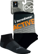 Incrediwear Inc Active Socks (Low Cut, Black, XL) - 1 Pair