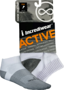 Incrediwear Inc Active Socks (Low Cut, White, SM) - 1 Pair