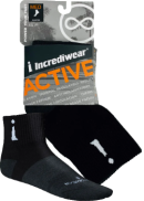 Incrediwear Inc Active Socks (Quarter Height, Black, Med) - 1 Pair