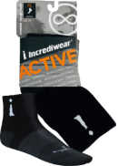 Incrediwear Inc Active Socks (Quarter Height, Black, XL) - 1 Pair