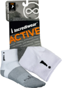 Incrediwear Inc Active Socks (Quarter Height, White, SM) - 1 Pair