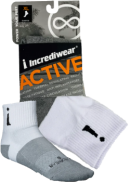 Incrediwear Inc Active Socks (Quarter Height, White, LG) - 1 Pair