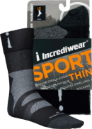 Incrediwear Inc Thin Sport Socks (Crew Height, Black, LG) - 1 Pair
