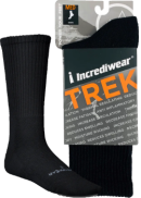 Incrediwear Inc Trek Socks (Crew Height, Black, Med) - 1 Pair