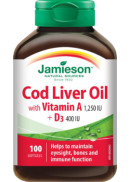 Jamieson Cod Liver Oil With Vitamin A + D3 - 100 Softgels