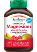 Jamieson Chewable Magnesium Mineral Complex (Raspberry Mango) - 60 Chew Tabs