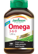 Jamieson Omega 3-6-9 (No Fishy Aftertaste) 1,200mg - 180 Softgels