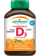 Jamieson Extra Strength D3 2,500iu (Tangy Orange) - 75 Chew Tabs