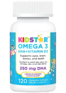 KidStar Nutrients Omega 3 DHA + Vitamin D3 Chewables (Lemon Blueberry) - 120 Chew Softgels
