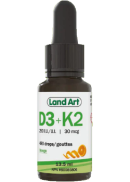 Land Art Organic Vitamin D3 250iu & K2 30mcg (Orange) - 13.5ml