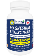 Naka Magnesium Bisglycinate 200mg + BioActive B-6 - 60 V-Caps