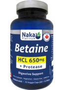 Naka Betaine HCL 650mg + Protease - 75 V-Caps
