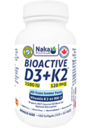 Naka Bioactive D3 + K2 (Mk-7 Form) 2,500iu + 120 mcg - 150 Softgels