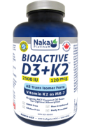 Naka Bioactive D3 + K2 (Mk-7 Form) 2,500iu + 120 mcg- 400 Softgels