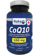 Naka CoQ10 +Bioperine Black Pepper Extract 100mg - 120 Softgels