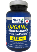 Naka Organic Ashwagandha With BioPerine 650mg - 75 V-Caps