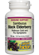 Natural Factors Black Elderberry Extract 100mg - 120 Softgels