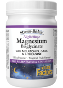 Natural Factors Stress-Relax Nighttime Magnesium Bisglycinate (Tropical Fruit) - 120g