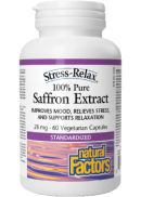 Natural Factors Stress-Relax Saffron Extract (100% Pure) 28mg - 60 V-Caps