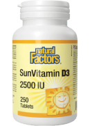 Natural Factors SunVitamin D3 2,500iu - 250 Tabs