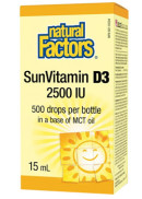 Natural Factors SunVitamin D3 2,500iu - 15ml
