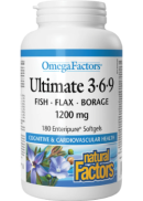 Natural Factors Ultimate Omega Factors 3-6-9 1,200mg - 180 Softgels