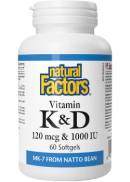 Natural Factors Vitamin K + D - 60 Softgels