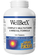 Natural Factors WellBetX Complete Diabetic Multivitamin Mineral - 120 Tabs