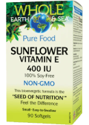 Natural Factors Whole Earth & Sea Pure Food Sunflower Vitamin E 400iu - 90 Softgels