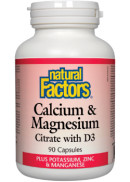 Natural Factors Calcium & Magnesium Citrate With D3 - 90 Caps