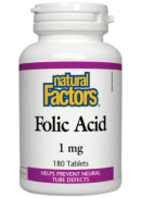 Natural Factors Folic Acid 1mg - 180 Tabs