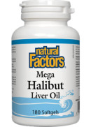 Natural Factors Mega Halibut Liver Oil - 180 Softgels