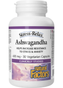 Natural Factors Stress-Relax Ashwagandha 600mg - 30 V-Caps