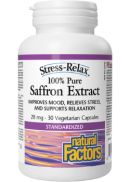 Natural Factors Stress-Relax Saffron Extract (100% Pure) 28mg - 30 V-Caps