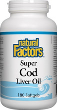 Natural Factors Super Cod Liver Oil - 180 Softgels